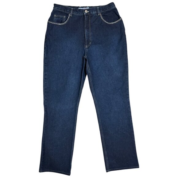 Gloria Vanderbilt Denim - Retro Gloria Vanderbilt Rhinestone Pocket Tapered Mom Jeans